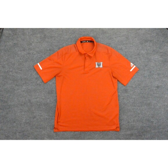 Adidas Polo Shirt Mens Med Orange Mercer Bears NCAA Short Sleeve‎ - Picture 2 of 10